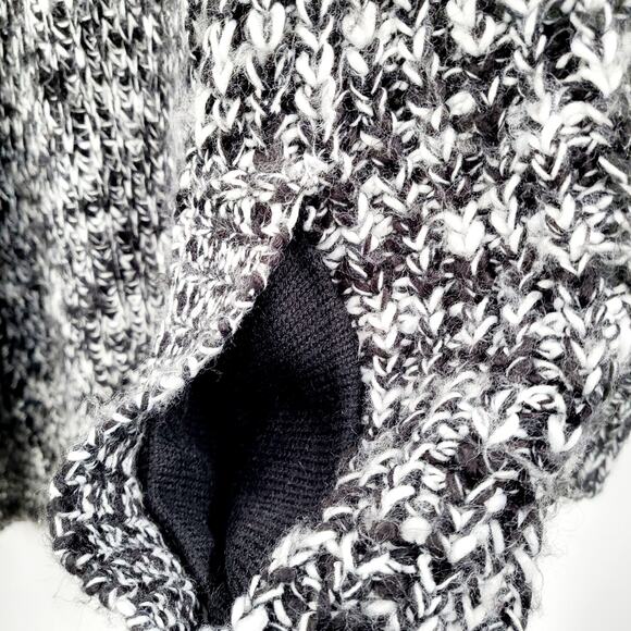 Solemio Black & White Oversized Chunky Cable Knit Long Cardigan Women’s Size S/M - Picture 4 of 8